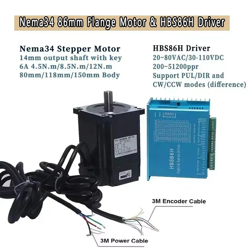 Nema34 86 mm stappenmotorset m - Hybrid Servo Driver Nema 34 8.5Nm recensie en prijs