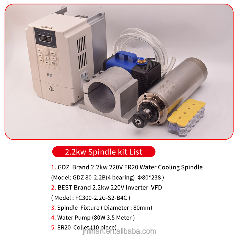Motorinverter VFD Kit CNC Spin - 2.2Kw Water Cooled Spindle Kit Vfd recensie en prijs